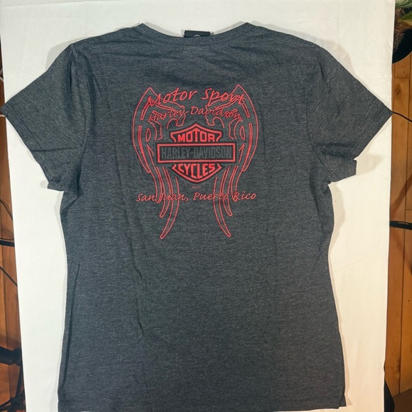 Harley-Davidson Rare Glitter Gray and Red Super Fast San Juan T - Picture 5 of 9
